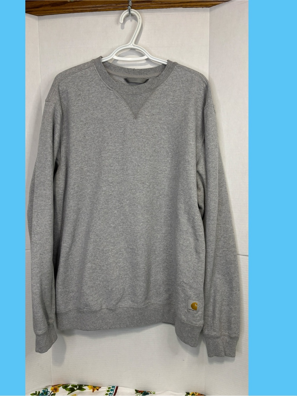 Carhartt Men’s Heather Gray Crewneck Sweatshirt Loose Fit Casual Workwear